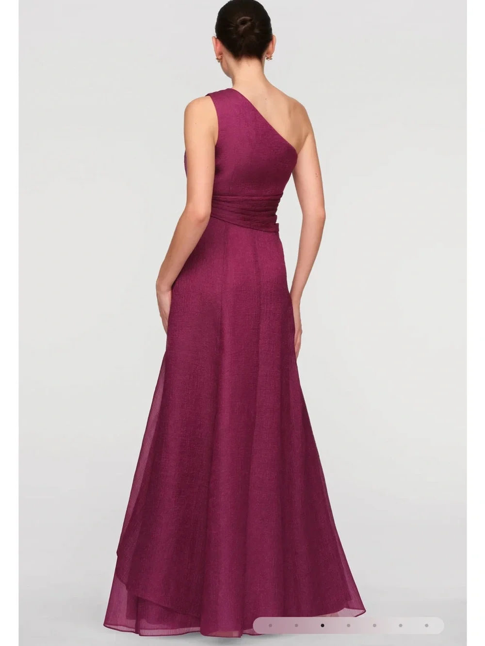 JS Collections One-Shoulder Magenta Evening Gown - Picture 2 of 6